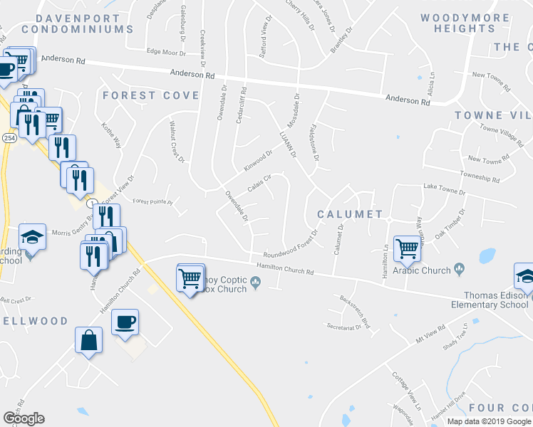 map of restaurants, bars, coffee shops, grocery stores, and more near 1117 Traceton Circle in Nashville