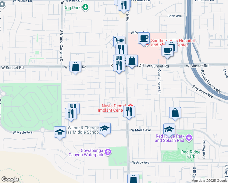 map of restaurants, bars, coffee shops, grocery stores, and more near 6654 Wind Whisper Street in Las Vegas
