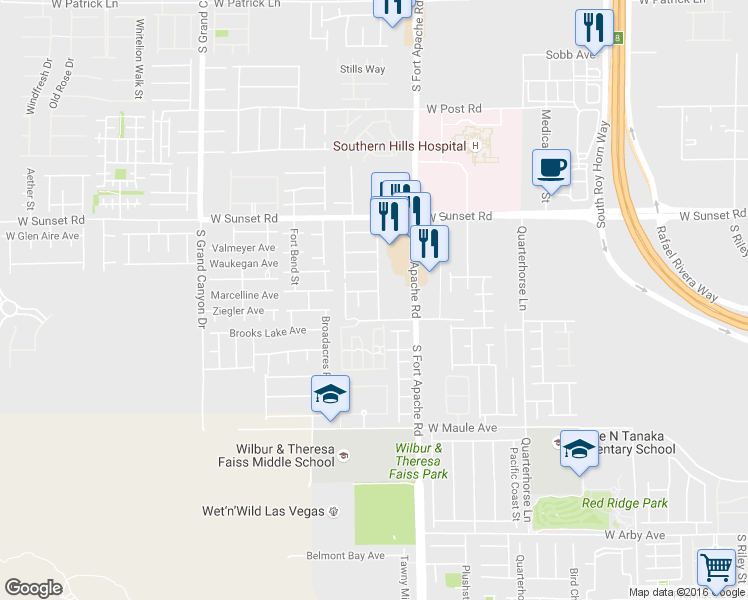map of restaurants, bars, coffee shops, grocery stores, and more near 6654 Wind Whisper Street in Las Vegas