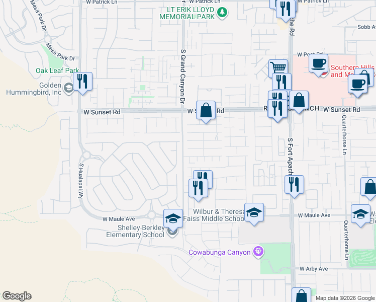 map of restaurants, bars, coffee shops, grocery stores, and more near 9789 Marcelline Avenue in Las Vegas