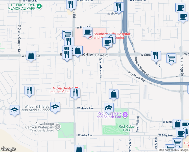 map of restaurants, bars, coffee shops, grocery stores, and more near 9247 Dekalb Court in Las Vegas