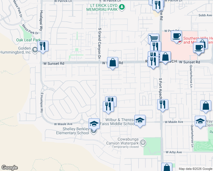 map of restaurants, bars, coffee shops, grocery stores, and more near 9789 Marcelline Avenue in Las Vegas