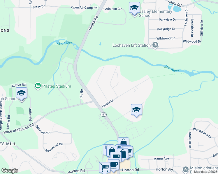 map of restaurants, bars, coffee shops, grocery stores, and more near 4021 Trevor Circle in Durham