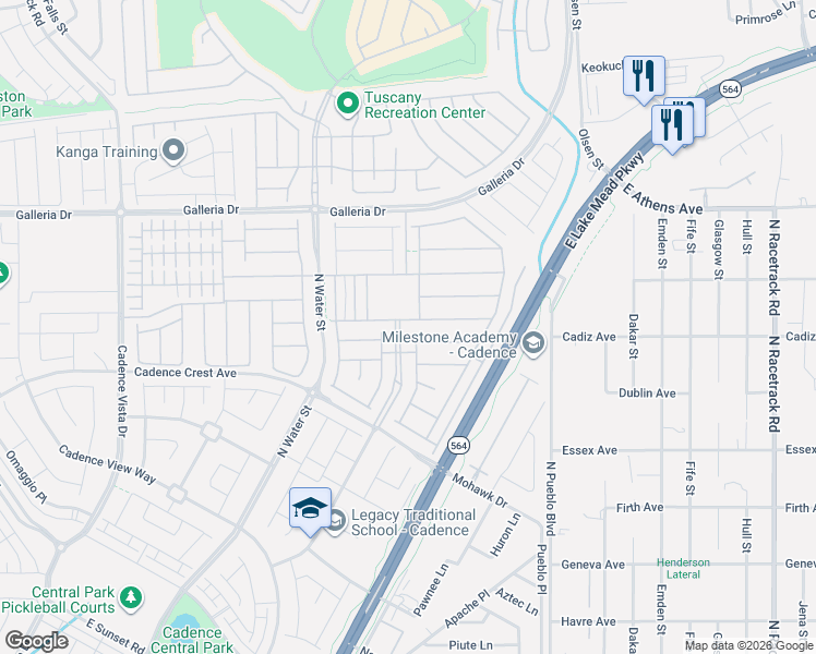 map of restaurants, bars, coffee shops, grocery stores, and more near 457 Open Hill Avenue in Henderson