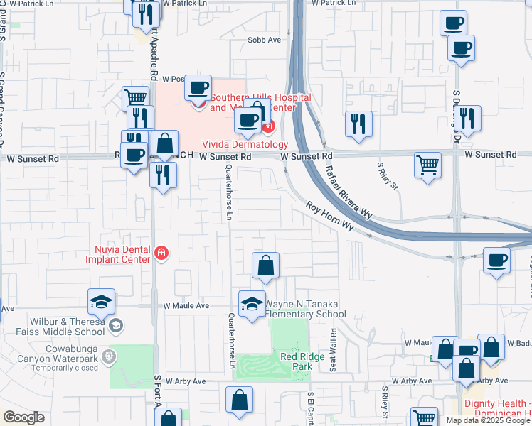 map of restaurants, bars, coffee shops, grocery stores, and more near 9097 Vesey Avenue in Las Vegas