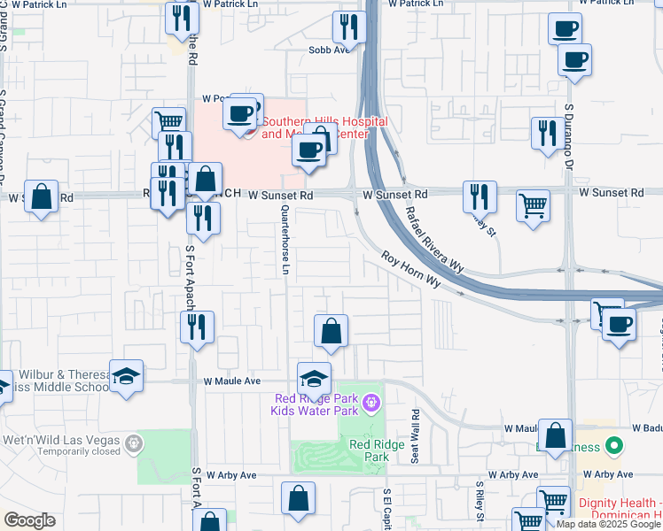 map of restaurants, bars, coffee shops, grocery stores, and more near 9097 Vesey Avenue in Las Vegas