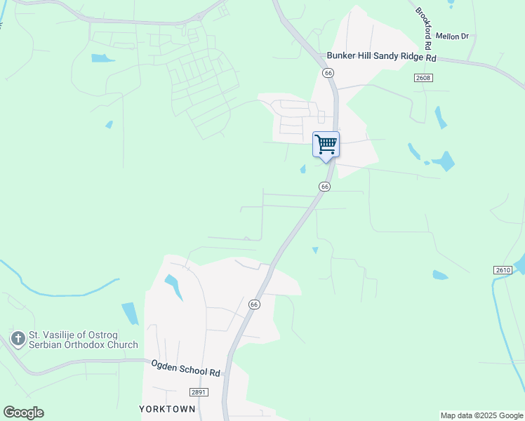 map of restaurants, bars, coffee shops, grocery stores, and more near Double D Road in Kernersville