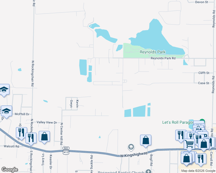 map of restaurants, bars, coffee shops, grocery stores, and more near 3706 Shelby Drive in Paragould