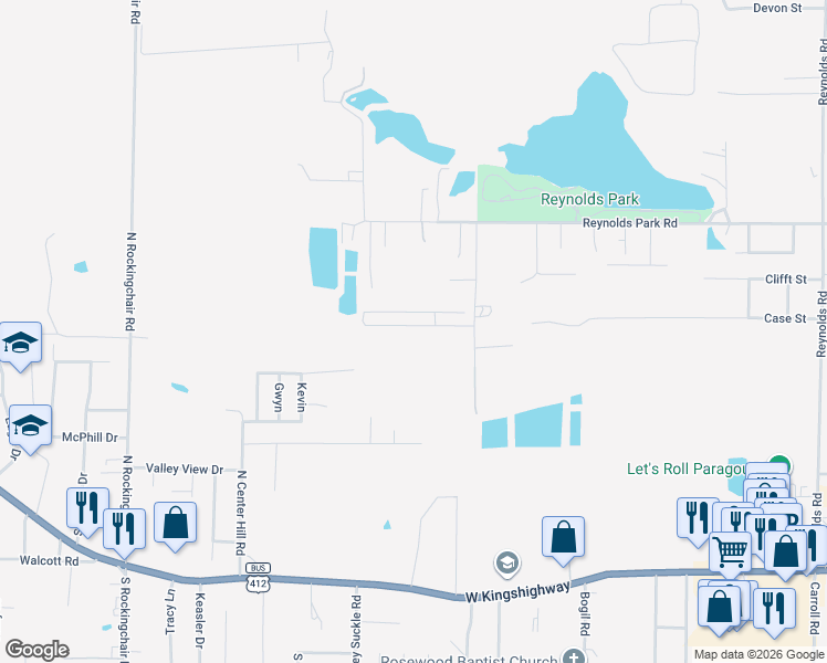 map of restaurants, bars, coffee shops, grocery stores, and more near 3706 Shelby Drive in Paragould