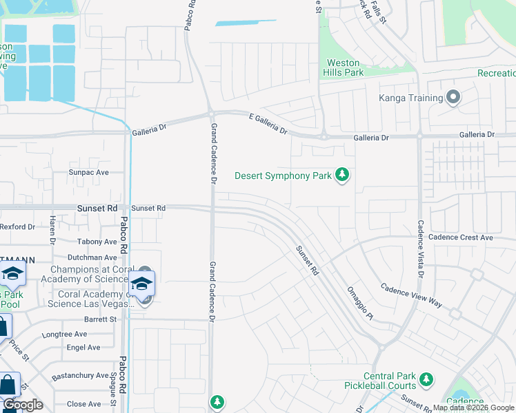 map of restaurants, bars, coffee shops, grocery stores, and more near 915 Jigglypuff Place in Henderson