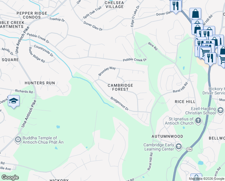 map of restaurants, bars, coffee shops, grocery stores, and more near 709 Castleton Court in Nashville