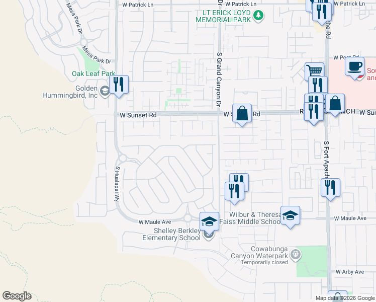 map of restaurants, bars, coffee shops, grocery stores, and more near 6654 Regency Stone Way in Las Vegas