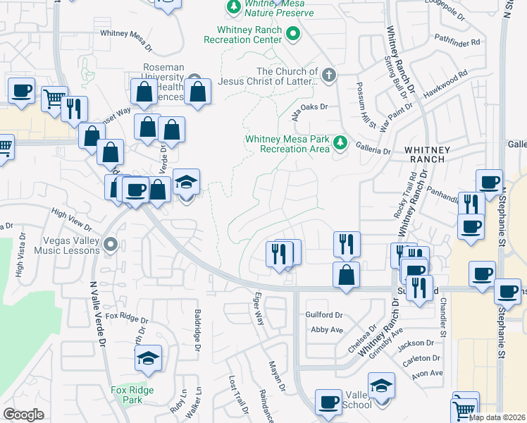 map of restaurants, bars, coffee shops, grocery stores, and more near 1694 Sonoran Bluff Avenue in Henderson