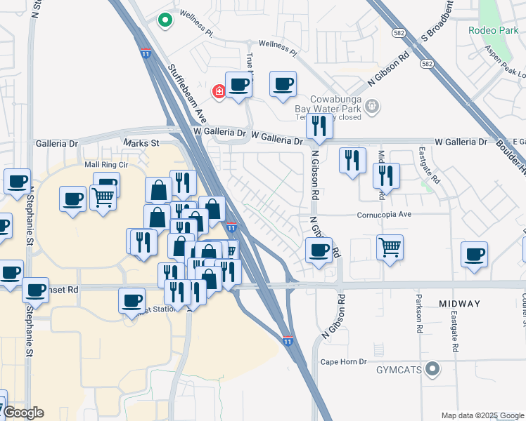 map of restaurants, bars, coffee shops, grocery stores, and more near 695 Calamus Palm Place in Henderson