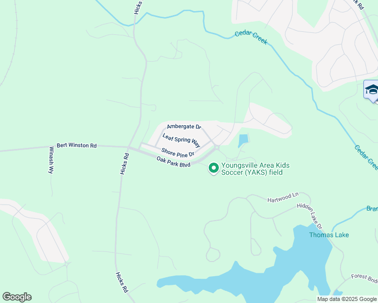 map of restaurants, bars, coffee shops, grocery stores, and more near 185 Shore Pine Drive in Youngsville