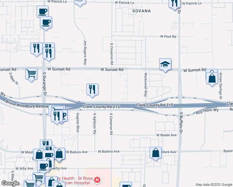map of restaurants, bars, coffee shops, grocery stores, and more near 8161 Wagon Trail Avenue in Las Vegas