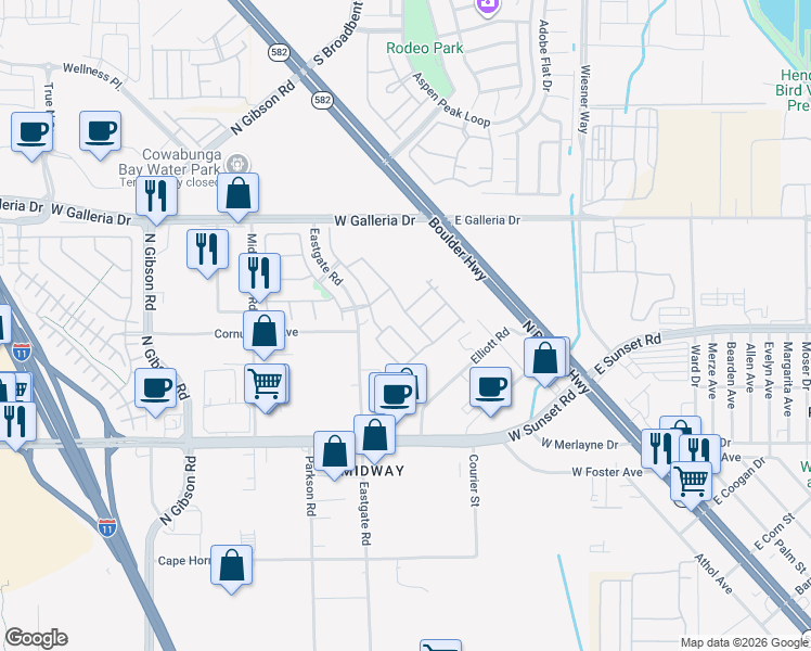 map of restaurants, bars, coffee shops, grocery stores, and more near 653 Emerald Idol Place in Henderson