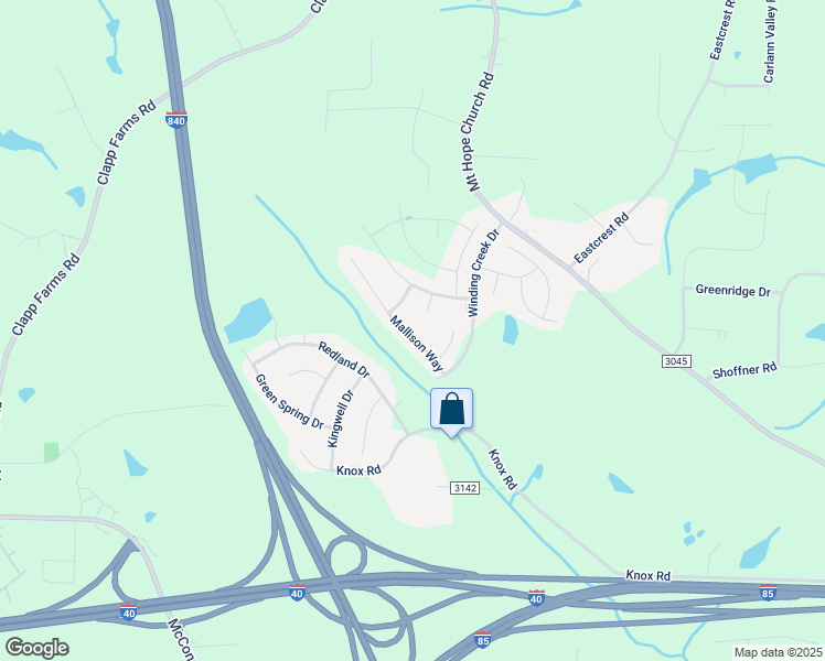 map of restaurants, bars, coffee shops, grocery stores, and more near 5111 Mallison Way in McLeansville