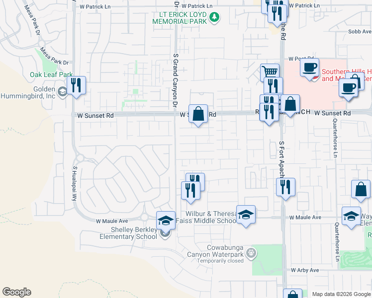 map of restaurants, bars, coffee shops, grocery stores, and more near 9766 Marcelline Avenue in Las Vegas