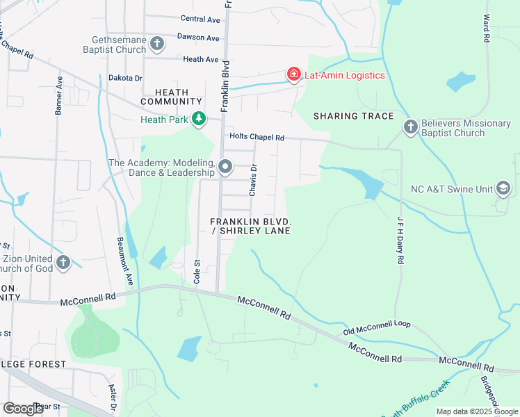 map of restaurants, bars, coffee shops, grocery stores, and more near 6 Saint James Court in Greensboro