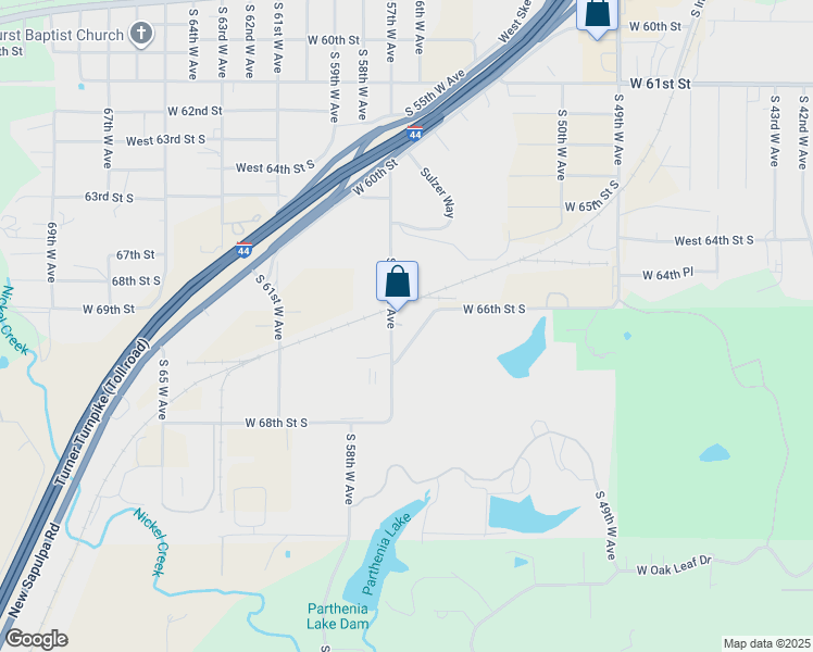 map of restaurants, bars, coffee shops, grocery stores, and more near in Tulsa