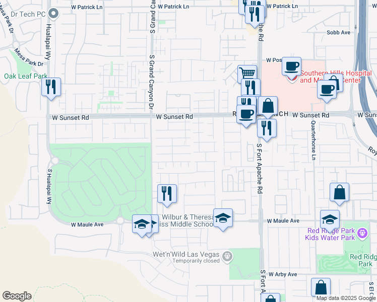 map of restaurants, bars, coffee shops, grocery stores, and more near 9645 Grapeland Avenue in Las Vegas