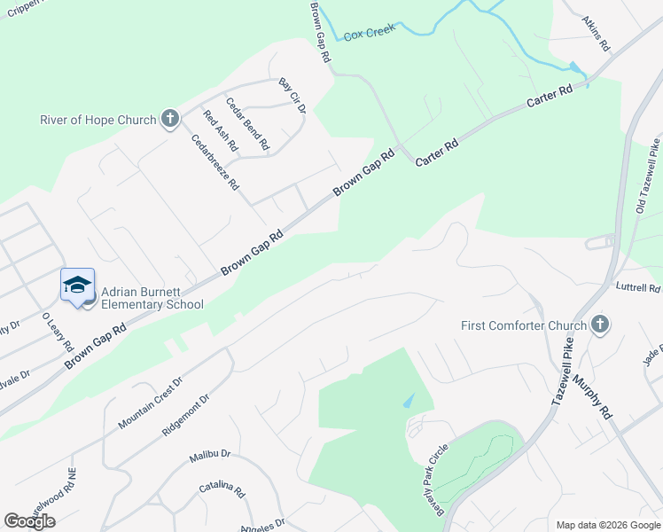 map of restaurants, bars, coffee shops, grocery stores, and more near 5277 Mountain Crest Drive in Knoxville