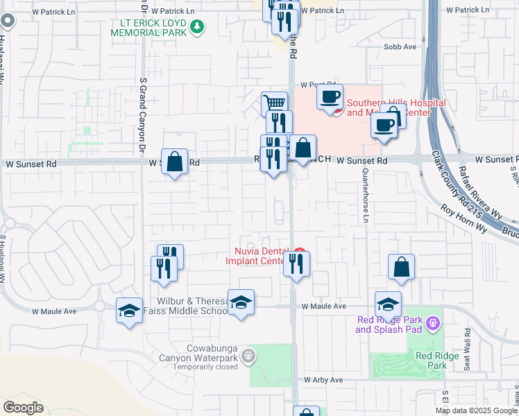 map of restaurants, bars, coffee shops, grocery stores, and more near 6654 Wind Whisper Street in Las Vegas