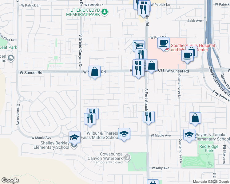 map of restaurants, bars, coffee shops, grocery stores, and more near 9581 Grapeland Avenue in Las Vegas