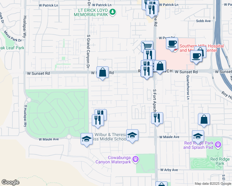 map of restaurants, bars, coffee shops, grocery stores, and more near 9626 Grapeland Avenue in Las Vegas