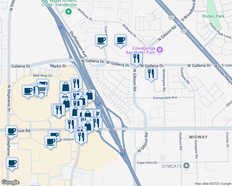 map of restaurants, bars, coffee shops, grocery stores, and more near 690 Calamus Palm Place in Henderson