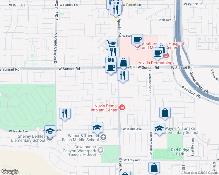 map of restaurants, bars, coffee shops, grocery stores, and more near 6638 Wind Whisper Street in Las Vegas