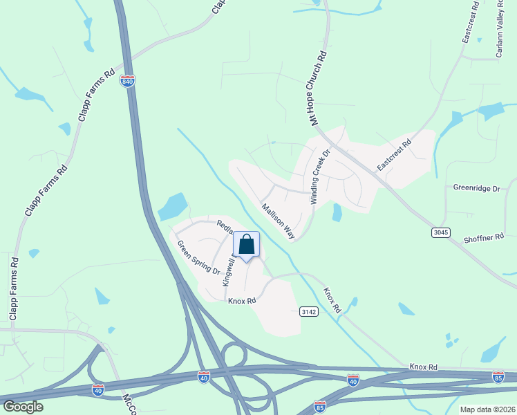 map of restaurants, bars, coffee shops, grocery stores, and more near 5034 Mallison Way in McLeansville