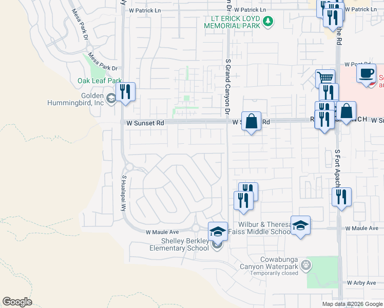 map of restaurants, bars, coffee shops, grocery stores, and more near 6654 Regency Stone Way in Las Vegas