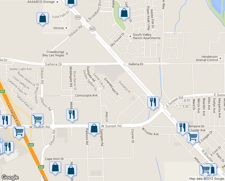 map of restaurants, bars, coffee shops, grocery stores, and more near 653 Emerald Idol Place in Henderson