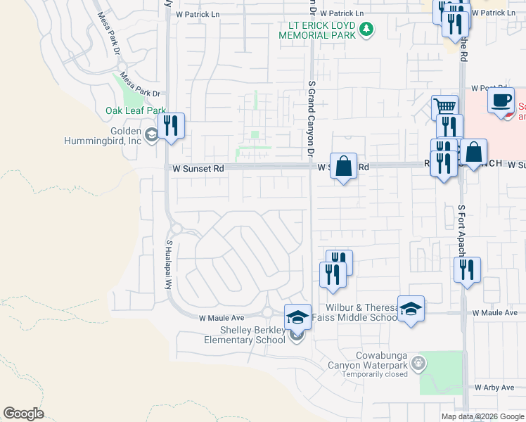 map of restaurants, bars, coffee shops, grocery stores, and more near 6654 Regency Stone Way in Las Vegas