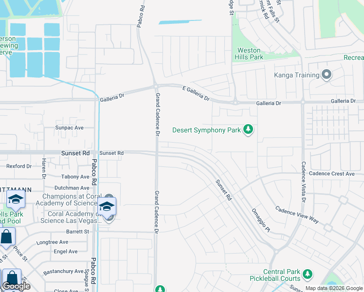 map of restaurants, bars, coffee shops, grocery stores, and more near 927 Watford Place in Henderson