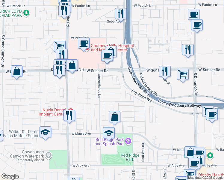 map of restaurants, bars, coffee shops, grocery stores, and more near 9136 Honey Maple Avenue in Las Vegas