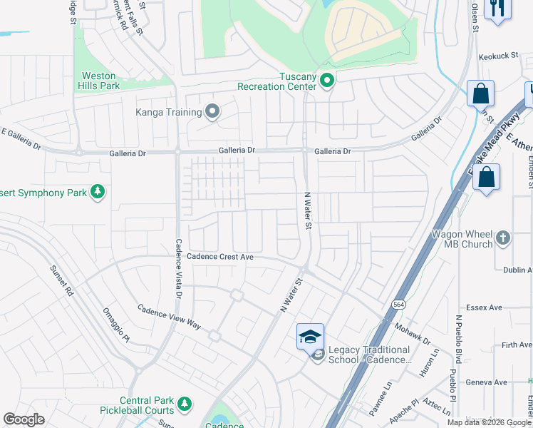 map of restaurants, bars, coffee shops, grocery stores, and more near 716 Downland Street in Henderson