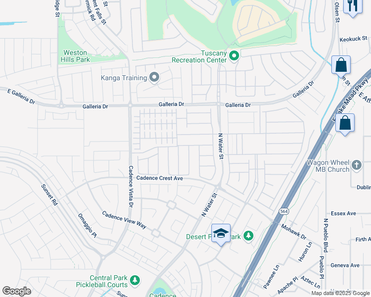 map of restaurants, bars, coffee shops, grocery stores, and more near 716 Downland Street in Henderson