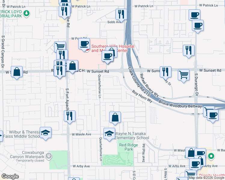 map of restaurants, bars, coffee shops, grocery stores, and more near 9136 Honey Maple Avenue in Las Vegas