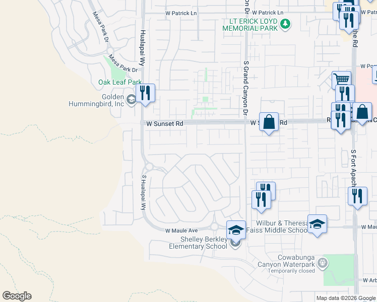 map of restaurants, bars, coffee shops, grocery stores, and more near 10108 Regency Square Avenue in Las Vegas