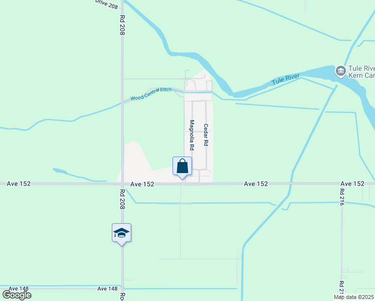 map of restaurants, bars, coffee shops, grocery stores, and more near 15287-15295 Magnolia Rd in Porterville