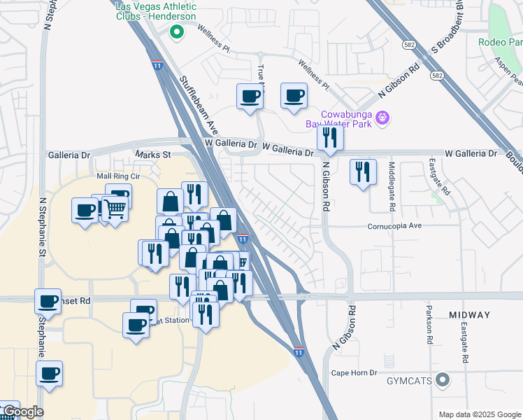 map of restaurants, bars, coffee shops, grocery stores, and more near 729 Calamus Palm Place in Henderson