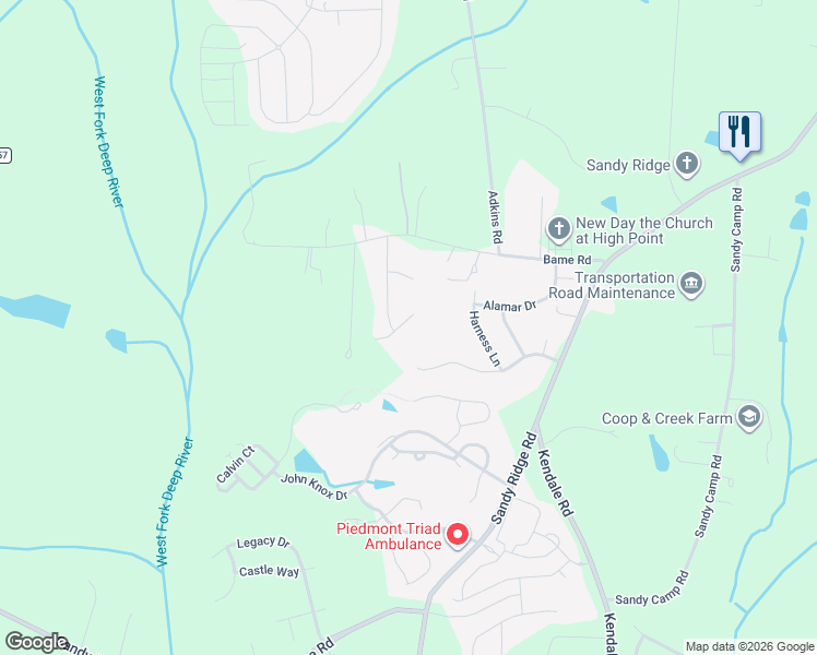 map of restaurants, bars, coffee shops, grocery stores, and more near 2103 Rosemont Drive in Colfax