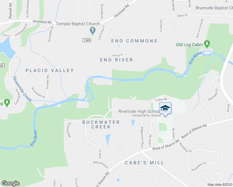 map of restaurants, bars, coffee shops, grocery stores, and more near 3367 Park Overlook Drive in Durham