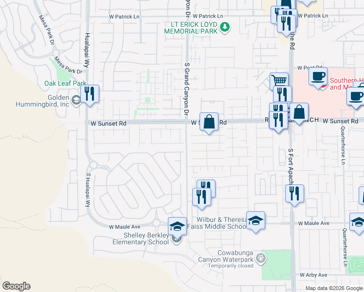 map of restaurants, bars, coffee shops, grocery stores, and more near 9815 Vista Meadows Avenue in Las Vegas