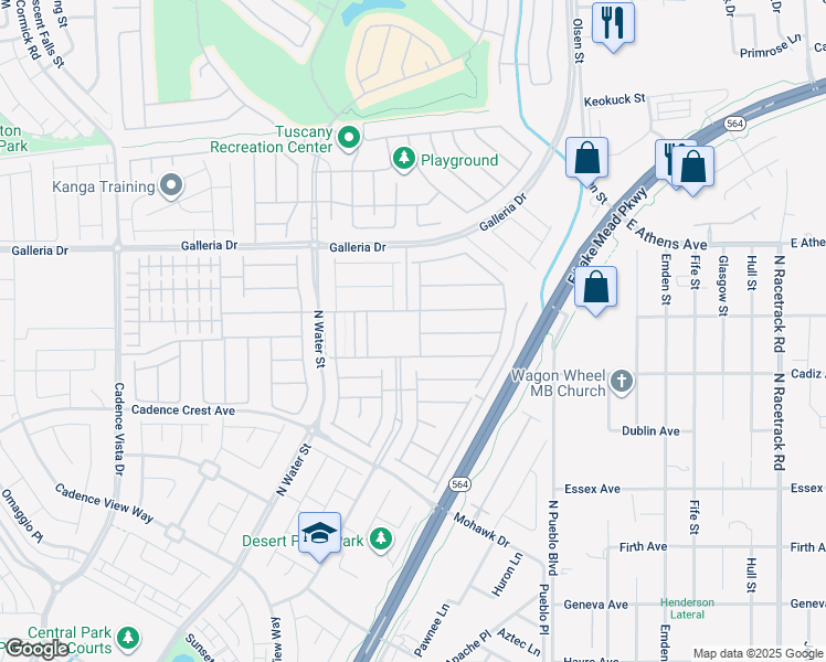 map of restaurants, bars, coffee shops, grocery stores, and more near 445 Heritage Bridge Avenue in Henderson