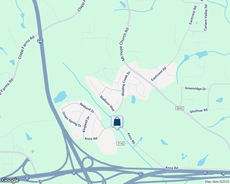 map of restaurants, bars, coffee shops, grocery stores, and more near 5134 Apsley Drive in McLeansville