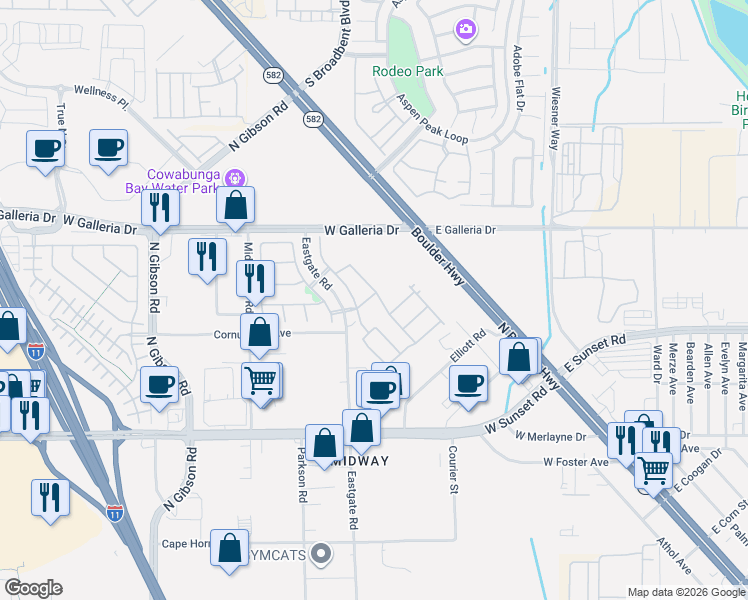 map of restaurants, bars, coffee shops, grocery stores, and more near 715 Emerald Idol Place in Henderson